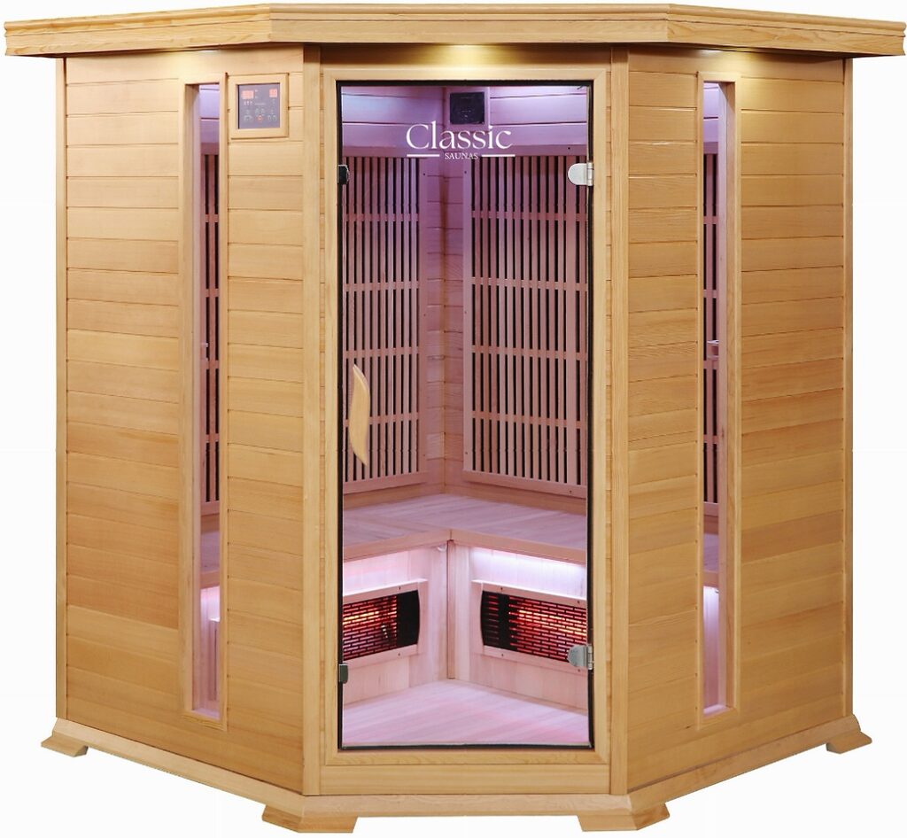4 person Classic corner Hemlock Sauna