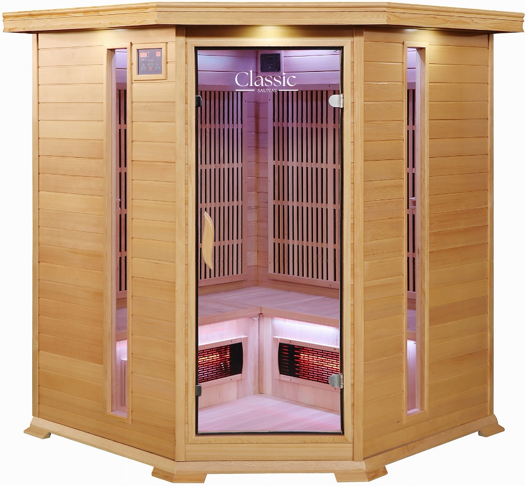 4 person Classic corner Hemlock Sauna