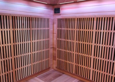 4p corner Cedar Sauna FAR infrared heaters