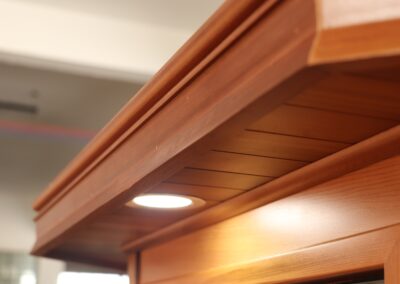 4p corner cedar sauna outside lighting