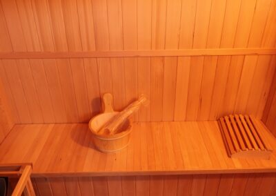 Sauna Bench with bucket and ladle
