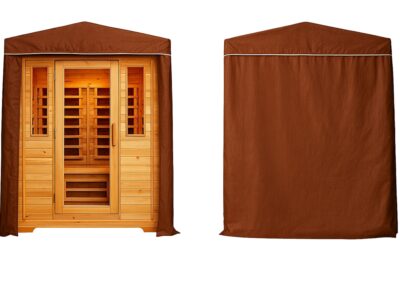 Outdoor brown sauna cover