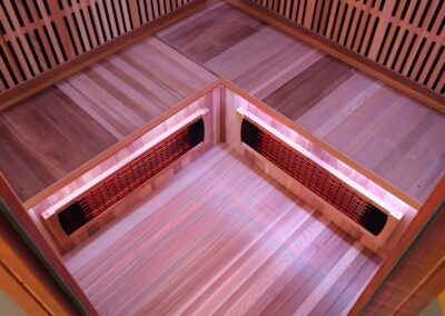 4p corner cedar sauna NEAR and FAR Infrared heaters