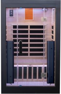 2 person Black Infrared Sauna side view