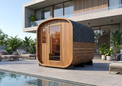 Cube Sauna near pool